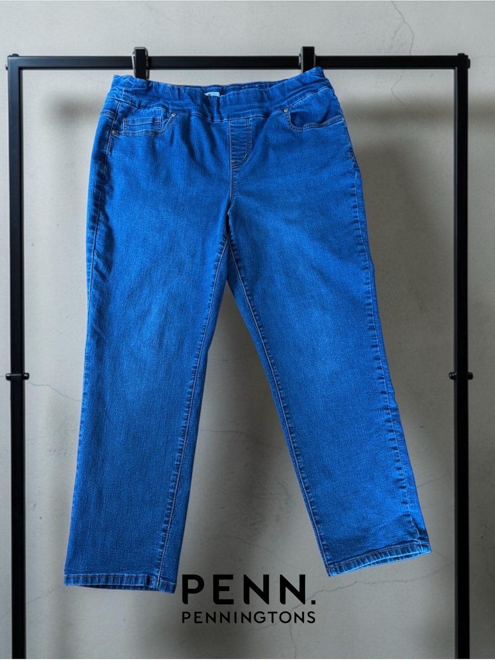 d/C Jeans by Penningtons, Plus Size 20WP Petite, Blue Stretch Pull-On Jeans